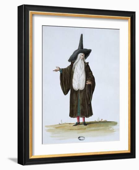 A Magician, Theatrical Costume Design for the Celebrations and Parties of Louis Xiv-Jean I Berain-Framed Giclee Print
