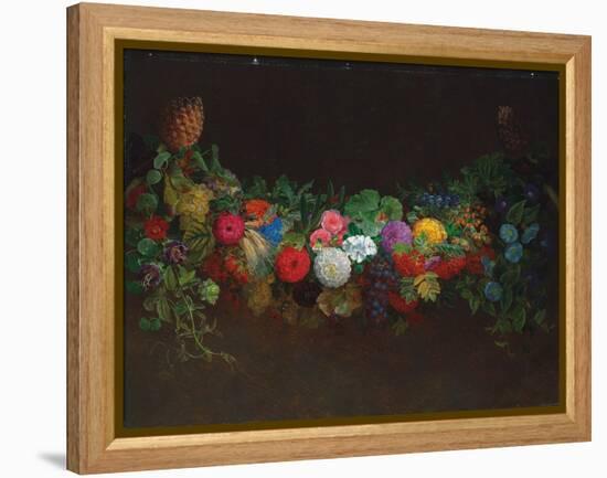 A Magnificent Garland of Fruit and Flowers, 1840-Johan Laurents Jensen-Framed Premier Image Canvas