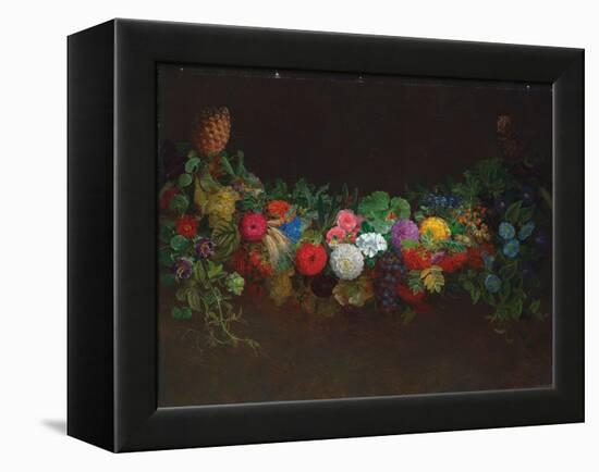 A Magnificent Garland of Fruit and Flowers, 1840-Johan Laurents Jensen-Framed Premier Image Canvas