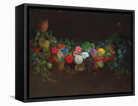 A Magnificent Garland of Fruit and Flowers, 1840-Johan Laurents Jensen-Framed Premier Image Canvas