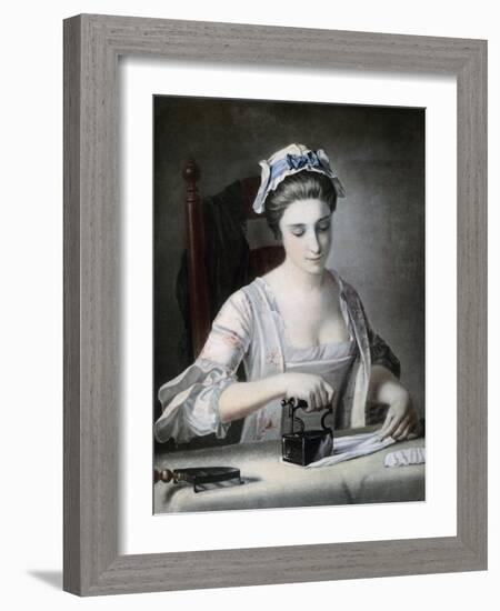 A Maid Ironing, 18th Century-George Morland-Framed Giclee Print