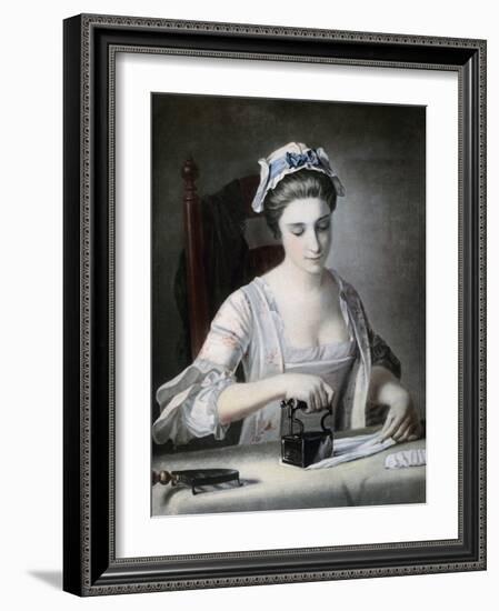 A Maid Ironing, 18th Century-George Morland-Framed Giclee Print