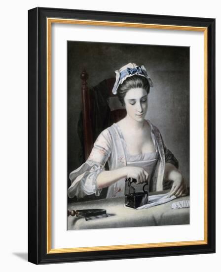 A Maid Ironing, 18th Century-George Morland-Framed Giclee Print