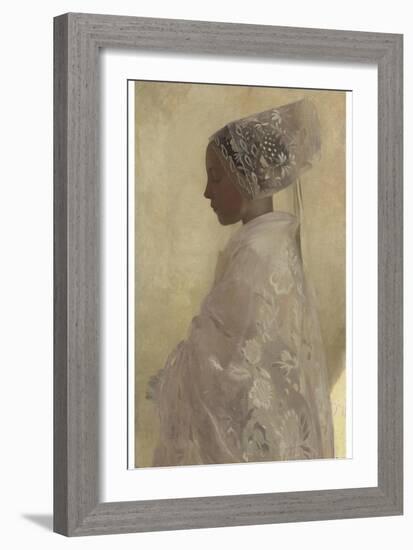 A Maiden in Contemplation, Gaston La Tour, 1893-Vintage Lavoie-Framed Giclee Print