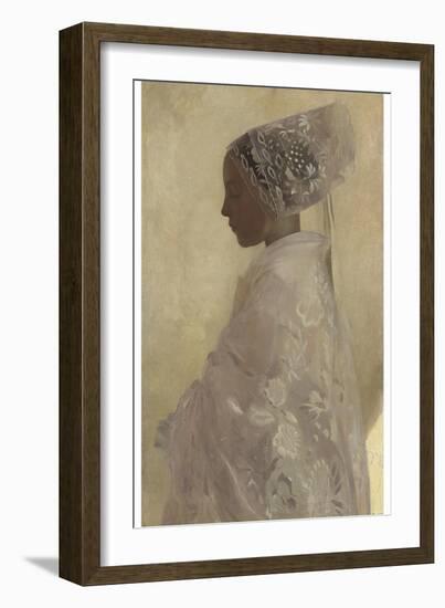 A Maiden in Contemplation, Gaston La Tour, 1893-Vintage Lavoie-Framed Giclee Print