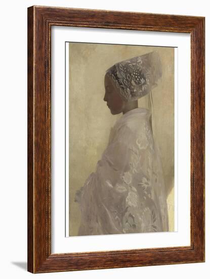 A Maiden in Contemplation, Gaston La Tour, 1893-Vintage Lavoie-Framed Giclee Print