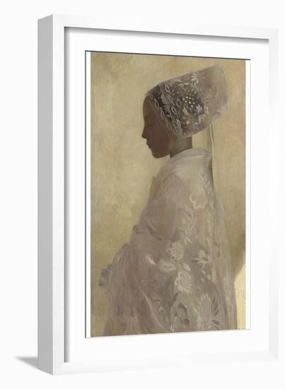 A Maiden in Contemplation, Gaston La Tour, 1893-Vintage Lavoie-Framed Giclee Print