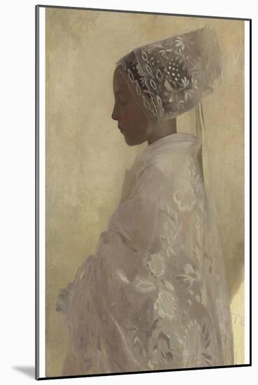 A Maiden in Contemplation, Gaston La Tour, 1893-Vintage Lavoie-Mounted Giclee Print