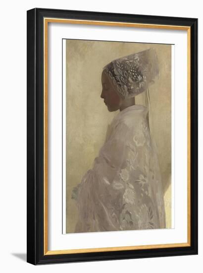 A Maiden in Contemplation, Gaston La Tour, 1893-Vintage Lavoie-Framed Giclee Print