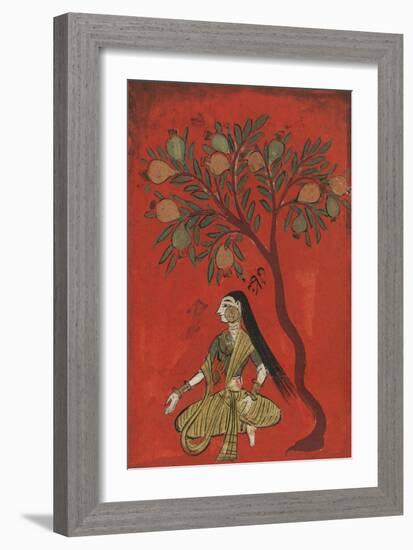 A Maiden Seated Beneath a Pomergranate Tree-null-Framed Giclee Print