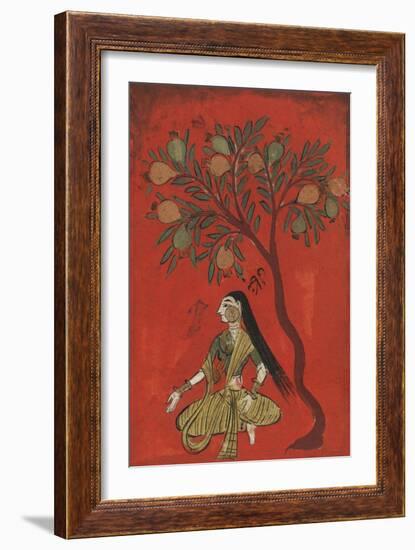 A Maiden Seated Beneath a Pomergranate Tree-null-Framed Giclee Print