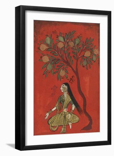 A Maiden Seated Beneath a Pomergranate Tree-null-Framed Giclee Print