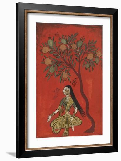 A Maiden Seated Beneath a Pomergranate Tree-null-Framed Giclee Print