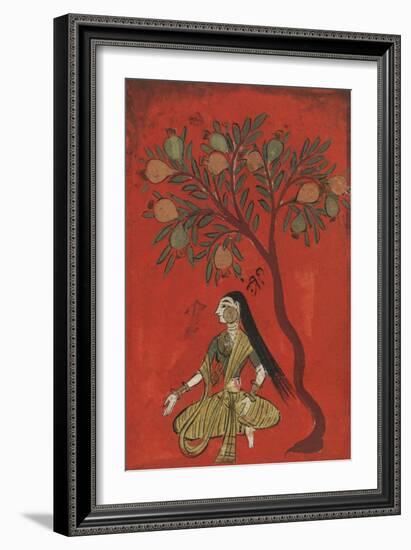 A Maiden Seated Beneath a Pomergranate Tree-null-Framed Giclee Print