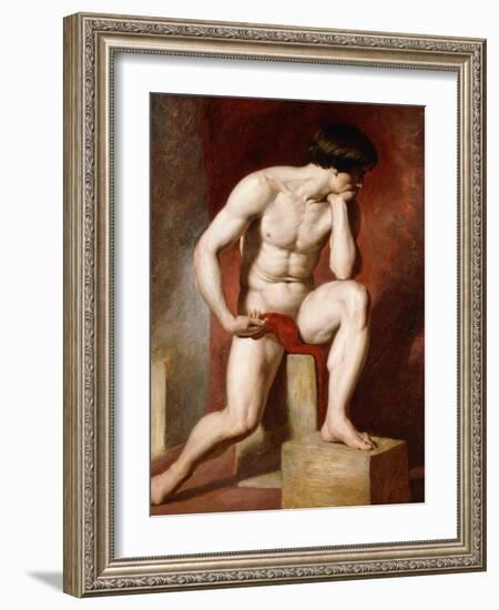 A Male Nude-William Etty-Framed Giclee Print