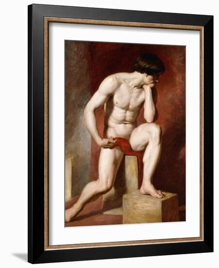 A Male Nude-William Etty-Framed Giclee Print