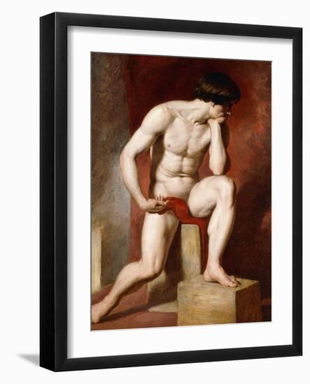 A Male Nude-William Etty-Framed Giclee Print