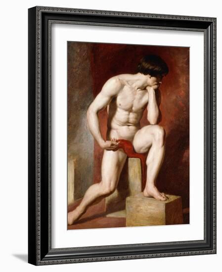 A Male Nude-William Etty-Framed Giclee Print