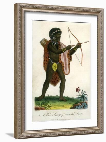A Male Savage of Terra Del Fuego, 1795-J Chapman-Framed Giclee Print