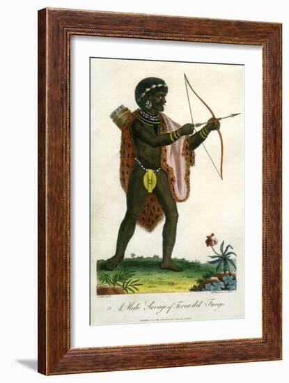 A Male Savage of Terra Del Fuego, 1795-J Chapman-Framed Giclee Print