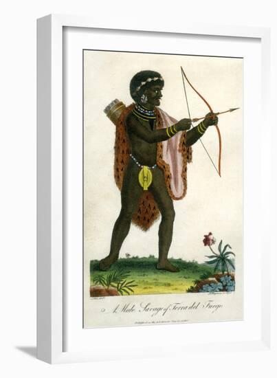 A Male Savage of Terra Del Fuego, 1795-J Chapman-Framed Giclee Print