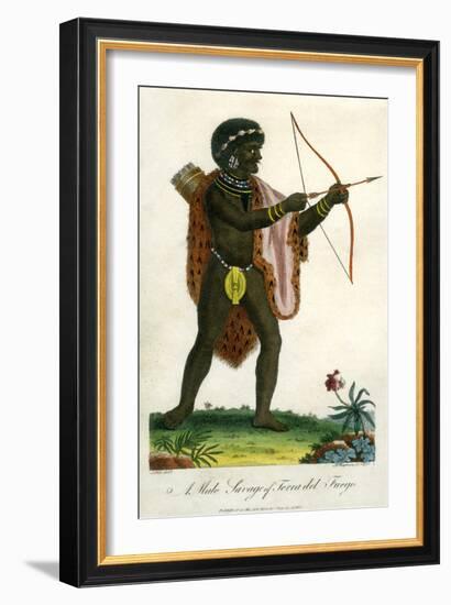 A Male Savage of Terra Del Fuego, 1795-J Chapman-Framed Giclee Print