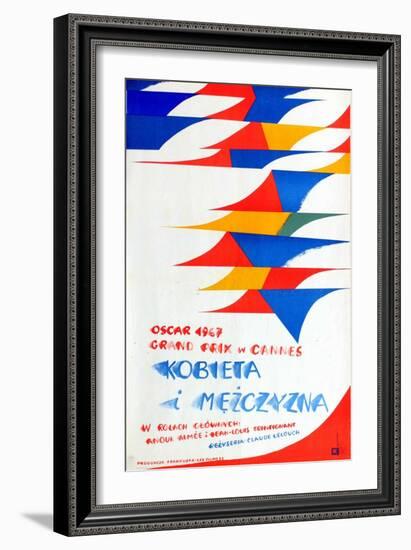 A Man and a Woman, Polish Movie Poster, 1966-null-Framed Premium Giclee Print