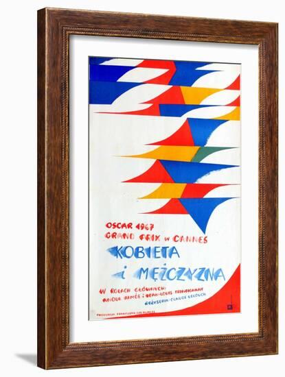 A Man and a Woman, Polish Movie Poster, 1966-null-Framed Art Print