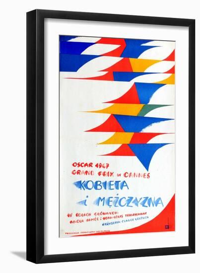 A Man and a Woman, Polish Movie Poster, 1966-null-Framed Art Print