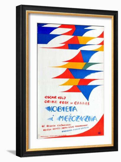 A Man and a Woman, Polish Movie Poster, 1966-null-Framed Art Print