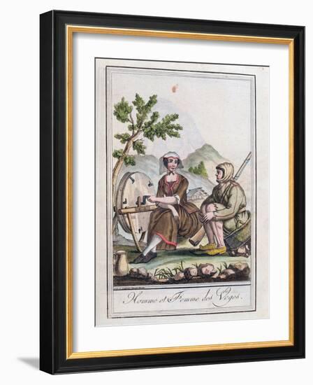 A Man and Woman from the Vosges, from the 'Encyclopedie Des Voyages', 1796-Jacques Grasset de Saint-Sauveur-Framed Giclee Print