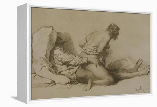 A Man and Woman Making Love, Plate I of "Liebe," 1901-Mihaly von Zichy-Framed Premier Image Canvas