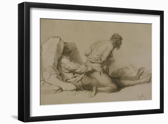 A Man and Woman Making Love, Plate I of "Liebe," 1901-Mihaly von Zichy-Framed Giclee Print