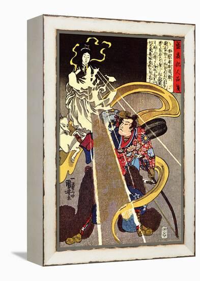 A Man Confronted with an Apparition of the Fox Goddess-Kuniyoshi Utagawa-Framed Premier Image Canvas
