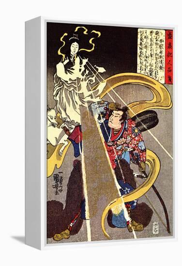 A Man Confronted with an Apparition of the Fox Goddess-Kuniyoshi Utagawa-Framed Premier Image Canvas