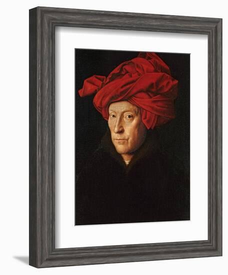 A Man in a Red Turban (Self-Portrait of Jan Van Eyck), 1433-Jan van Eyck-Framed Giclee Print