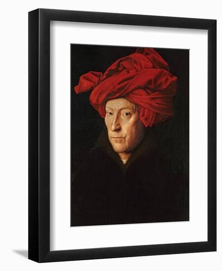 A Man in a Red Turban (Self-Portrait of Jan Van Eyck), 1433-Jan van Eyck-Framed Giclee Print