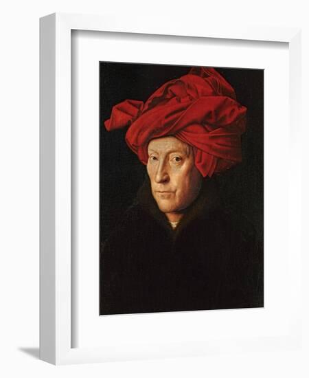 A Man in a Red Turban (Self-Portrait of Jan Van Eyck), 1433-Jan van Eyck-Framed Giclee Print