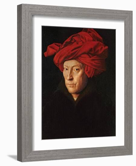 A Man in a Red Turban (Self-Portrait of Jan Van Eyck), 1433-Jan van Eyck-Framed Giclee Print