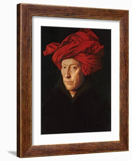 A Man in a Red Turban (Self-Portrait of Jan Van Eyck), 1433-Jan van Eyck-Framed Giclee Print