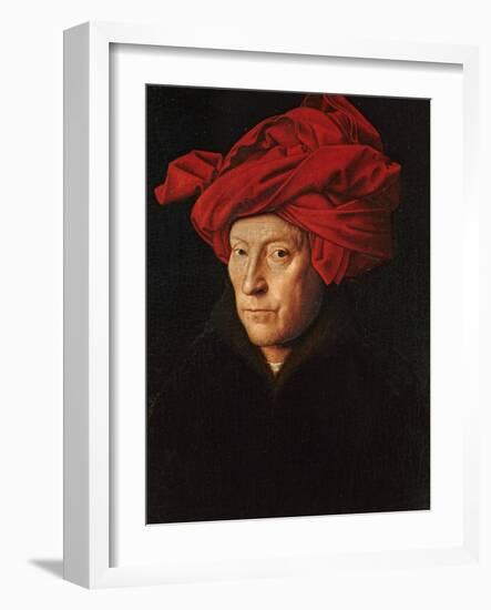 A Man in a Red Turban (Self-Portrait of Jan Van Eyck), 1433-Jan van Eyck-Framed Giclee Print