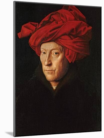 A Man in a Red Turban (Self-Portrait of Jan Van Eyck), 1433-Jan van Eyck-Mounted Giclee Print