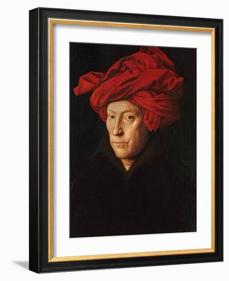 A Man in a Red Turban (Self-Portrait of Jan Van Eyck), 1433-Jan van Eyck-Framed Giclee Print