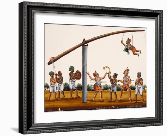 A Man Mimicing Hanuman, the Monkey God of the Ramayana Epic, in a Circus-Like Activity, from…-null-Framed Giclee Print