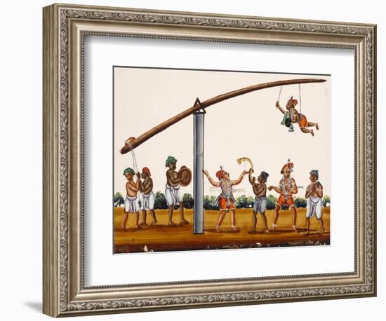 A Man Mimicing Hanuman, the Monkey God of the Ramayana Epic, in a Circus-Like Activity, from…-null-Framed Giclee Print