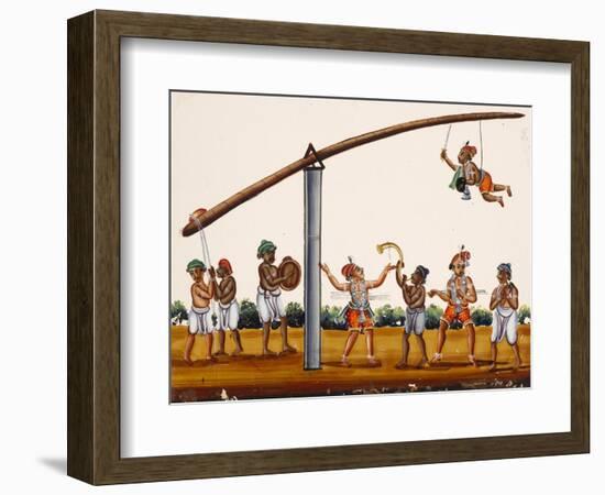 A Man Mimicing Hanuman, the Monkey God of the Ramayana Epic, in a Circus-Like Activity, from…-null-Framed Giclee Print