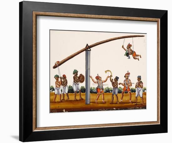 A Man Mimicing Hanuman, the Monkey God of the Ramayana Epic, in a Circus-Like Activity, from…-null-Framed Giclee Print