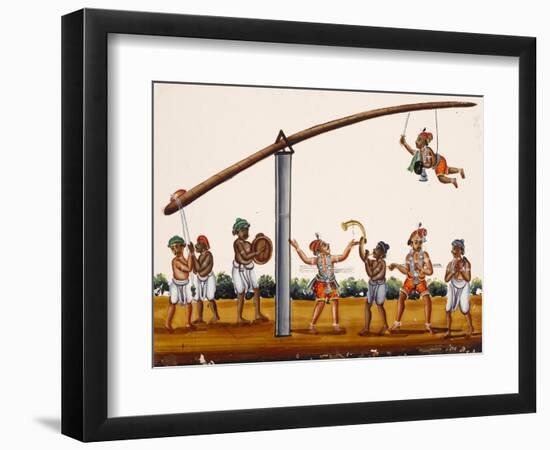 A Man Mimicing Hanuman, the Monkey God of the Ramayana Epic, in a Circus-Like Activity, from…-null-Framed Giclee Print