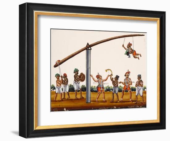 A Man Mimicing Hanuman, the Monkey God of the Ramayana Epic, in a Circus-Like Activity, from…--Framed Giclee Print