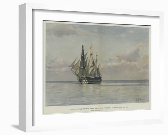 A Man-O'-War of 1798-Eduardo de Martino-Framed Giclee Print